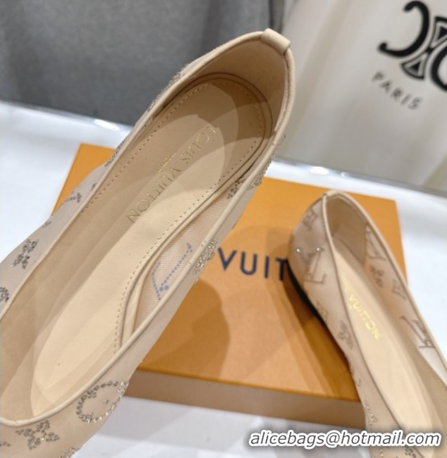 Most Popular Louis Vuitton Gala Flat Ballerinas Flat in Mesh and Strass Nude 1AIFUI 0829118