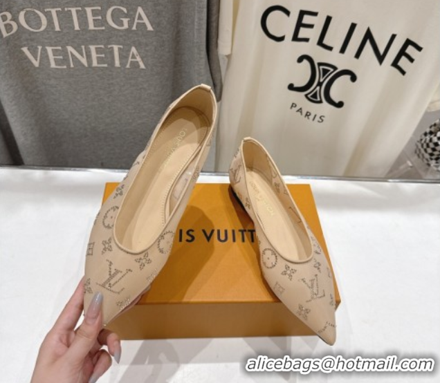 Most Popular Louis Vuitton Gala Flat Ballerinas Flat in Mesh and Strass Nude 1AIFUI 0829118