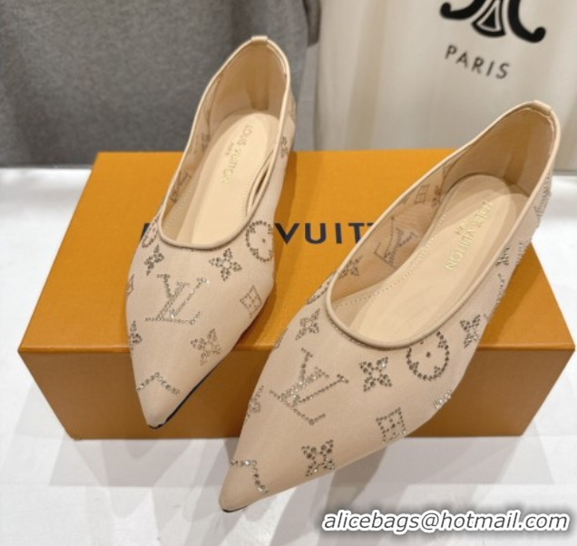 Most Popular Louis Vuitton Gala Flat Ballerinas Flat in Mesh and Strass Nude 1AIFUI 0829118
