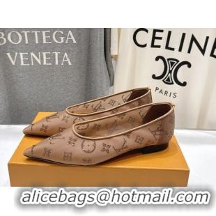 Luxury Louis Vuitton Gala Flat Ballerinas Flat in Mesh and Strass Brown 2025 1AIFUI 0829120