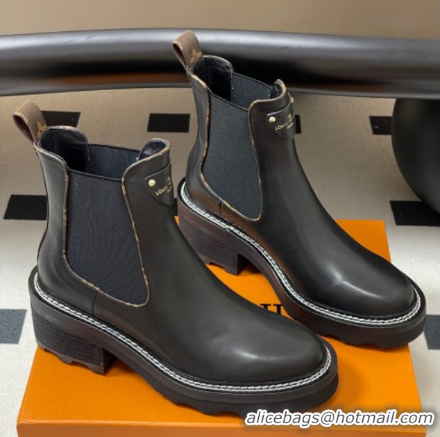 Good Quality Louis Vuitton LV Beaubourg Ankle Boots in Black Leather 2025 LV082907 0829121