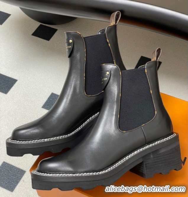 Good Quality Louis Vuitton LV Beaubourg Ankle Boots in Black Leather 2025 LV082907 0829121