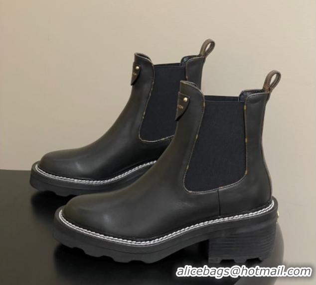 Good Quality Louis Vuitton LV Beaubourg Ankle Boots in Black Leather 2025 LV082907 0829121