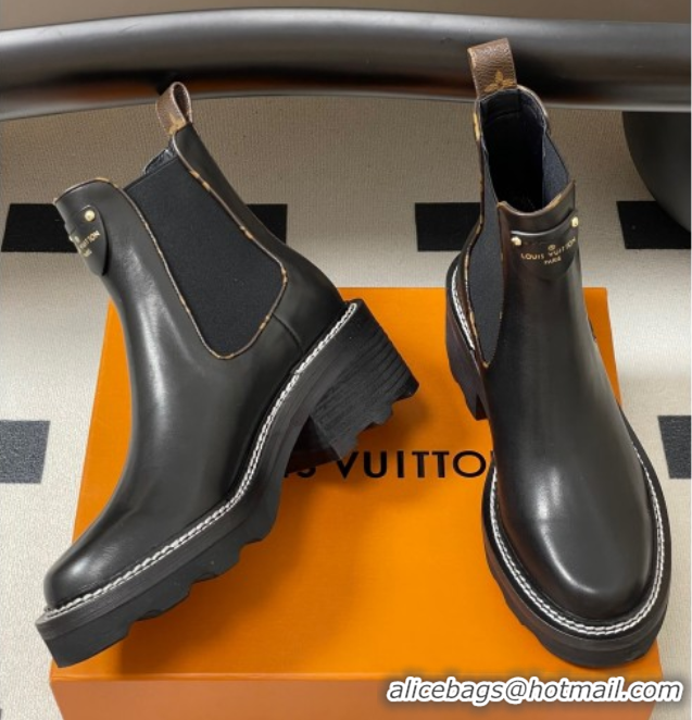 Good Quality Louis Vuitton LV Beaubourg Ankle Boots in Black Leather 2025 LV082907 0829121