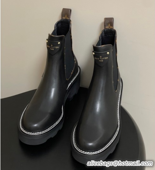 Good Quality Louis Vuitton LV Beaubourg Ankle Boots in Black Leather 2025 LV082907 0829121
