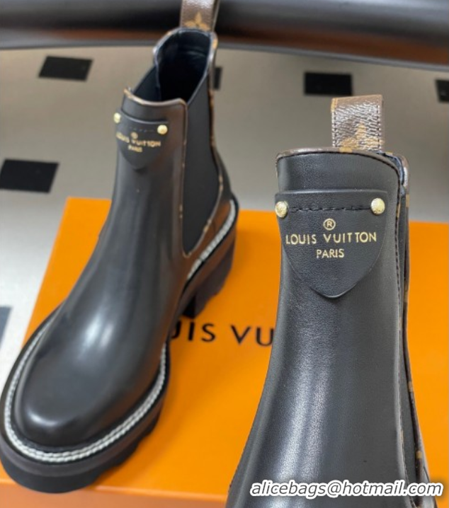 Good Quality Louis Vuitton LV Beaubourg Ankle Boots in Black Leather 2025 LV082907 0829121