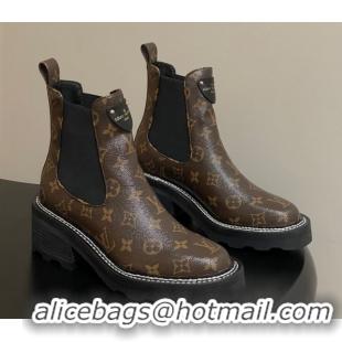 Stylish Louis Vuitton LV Beaubourg Ankle Boots in Monogram Canvas LV082907 0829122