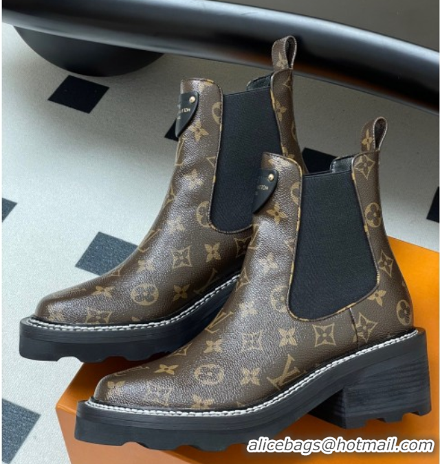 Stylish Louis Vuitton LV Beaubourg Ankle Boots in Monogram Canvas LV082907 0829122