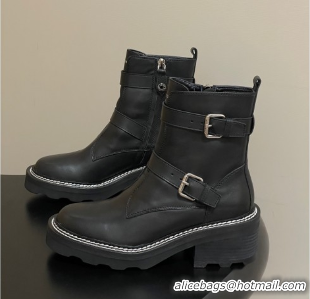 Grade Quality Louis Vuitton LV Beaubourg Ankle Boots 4cm in Black Leather 1ACH3A 0829125