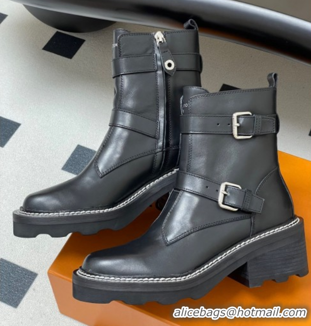 Grade Quality Louis Vuitton LV Beaubourg Ankle Boots 4cm in Black Leather 1ACH3A 0829125