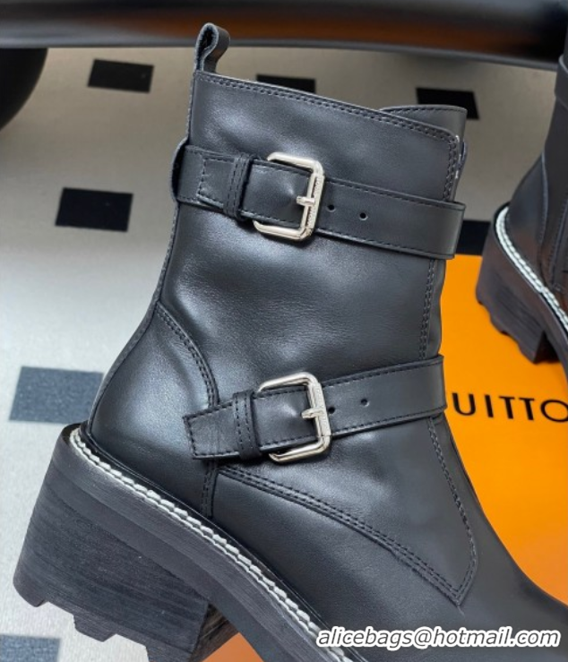 Grade Quality Louis Vuitton LV Beaubourg Ankle Boots 4cm in Black Leather 1ACH3A 0829125