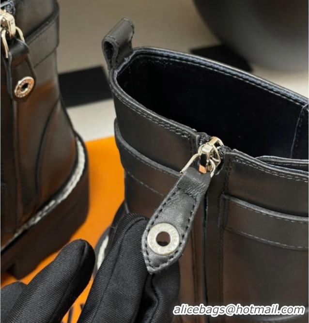 Grade Quality Louis Vuitton LV Beaubourg Ankle Boots 4cm in Black Leather 1ACH3A 0829125