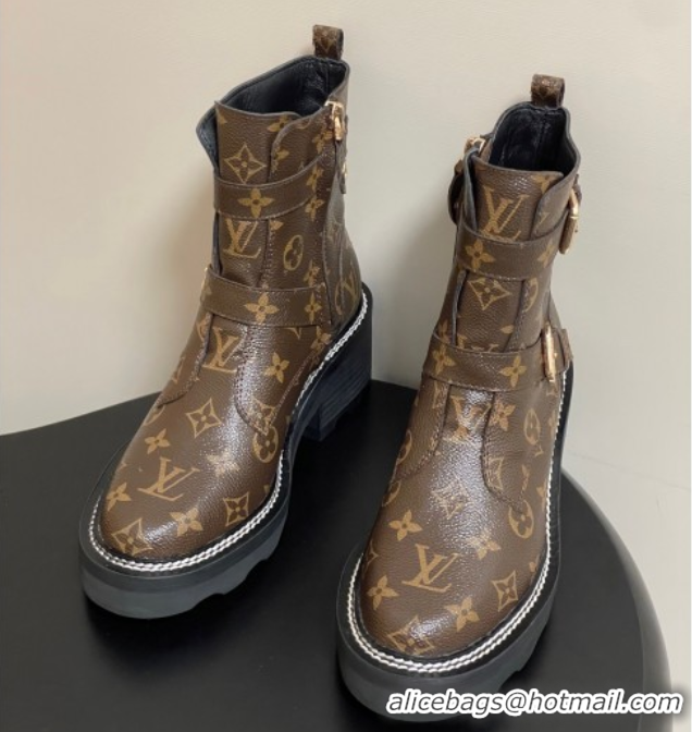 Best Price Louis Vuitton LV Beaubourg Ankle Boots 4cm in Monogram Canvas 1ACH3A 0829126
