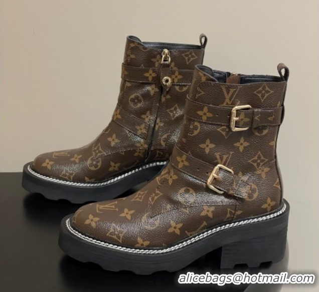 Best Price Louis Vuitton LV Beaubourg Ankle Boots 4cm in Monogram Canvas 1ACH3A 0829126
