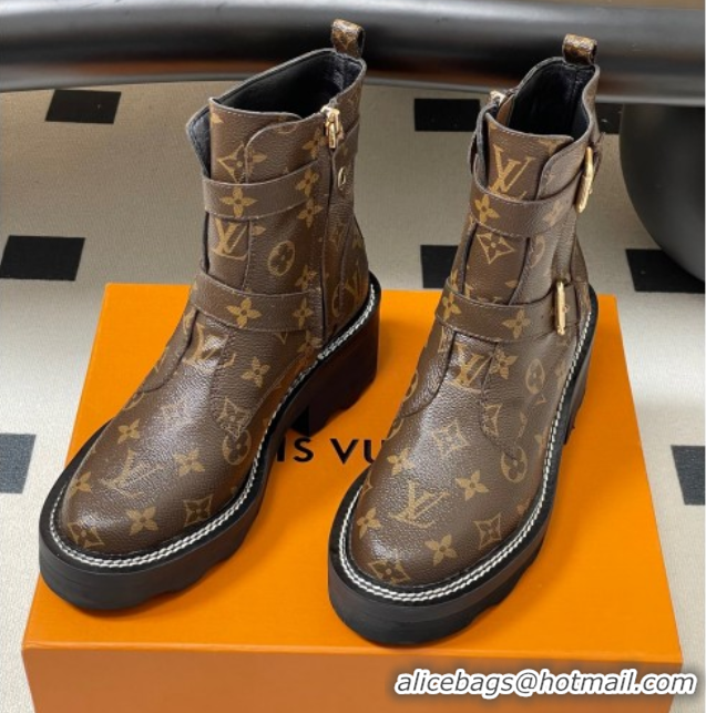 Best Price Louis Vuitton LV Beaubourg Ankle Boots 4cm in Monogram Canvas 1ACH3A 0829126