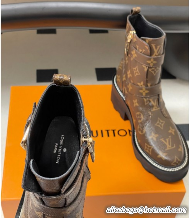 Best Price Louis Vuitton LV Beaubourg Ankle Boots 4cm in Monogram Canvas 1ACH3A 0829126