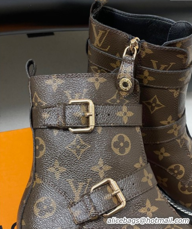 Best Price Louis Vuitton LV Beaubourg Ankle Boots 4cm in Monogram Canvas 1ACH3A 0829126