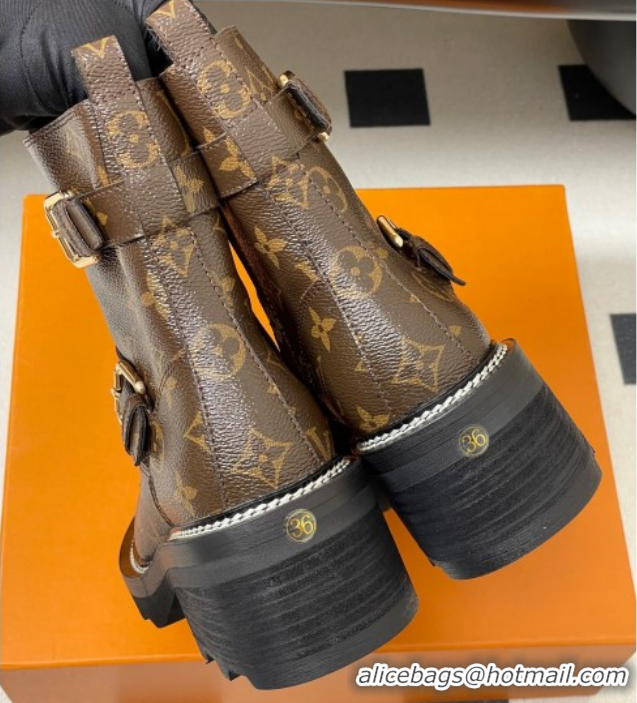 Best Price Louis Vuitton LV Beaubourg Ankle Boots 4cm in Monogram Canvas 1ACH3A 0829126
