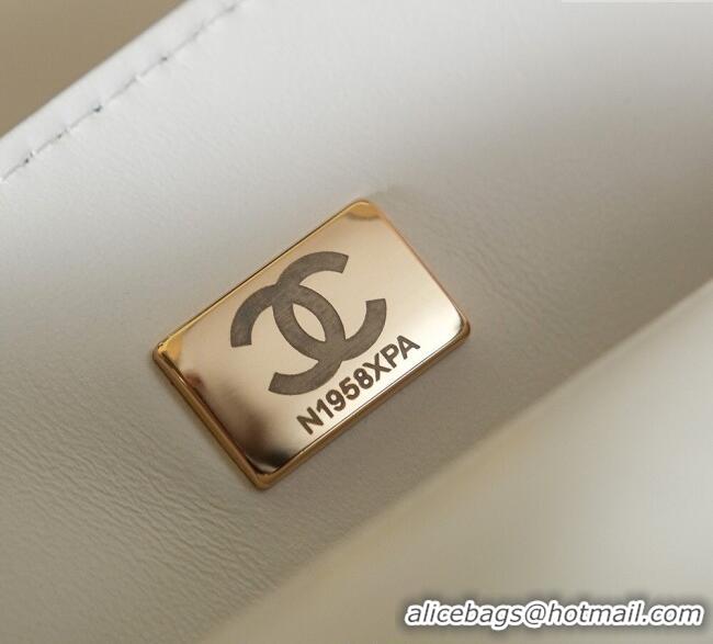 Famous Brand Chanel Sequins Mini Classic Square Flap Handbag CH100902 White/Multicolor 2025