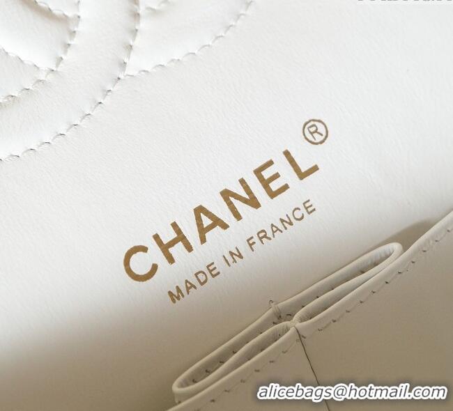 Top Quality Chanel Sequins Medium Classic Flap Handbag CH100902 White/Multicolor 2025