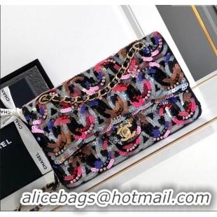 Luxury Discount Chanel Sequins Classic 11.12 Flap Handbag A01112 Multicolor 2025