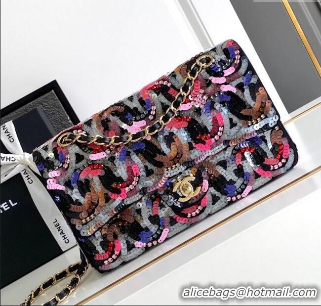 Luxury Discount Chanel Sequins Classic 11.12 Flap Handbag A01112 Multicolor 2025