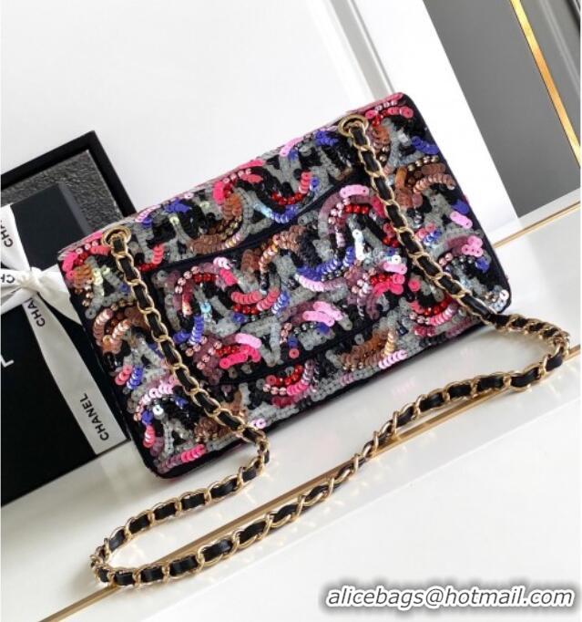 Luxury Discount Chanel Sequins Classic 11.12 Flap Handbag A01112 Multicolor 2025