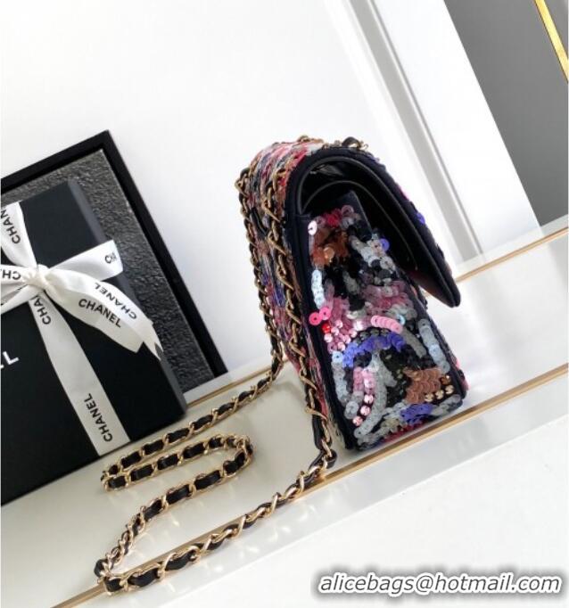 Luxury Discount Chanel Sequins Classic 11.12 Flap Handbag A01112 Multicolor 2025