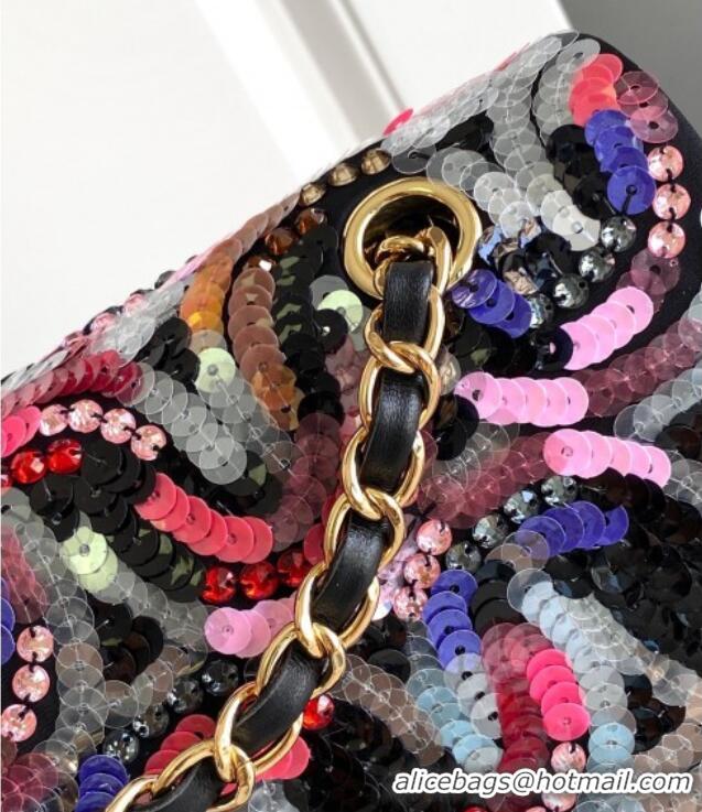 Luxury Discount Chanel Sequins Classic 11.12 Flap Handbag A01112 Multicolor 2025