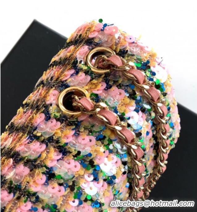 Trendy Design Chanel Sequins Flap Handbag AS4561 Light Pink/Green/Yellow 2025
