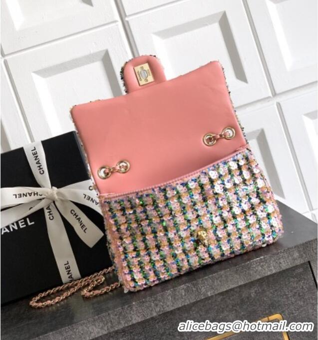 Trendy Design Chanel Sequins Flap Handbag AS4561 Light Pink/Green/Yellow 2025