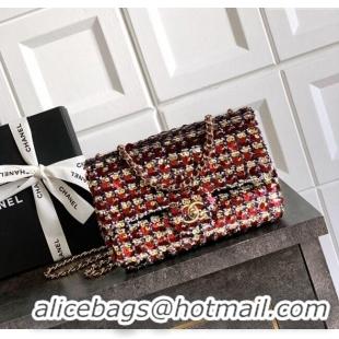 Well Crafted Chanel Sequins Flap Handbag AS4561 Red 2025