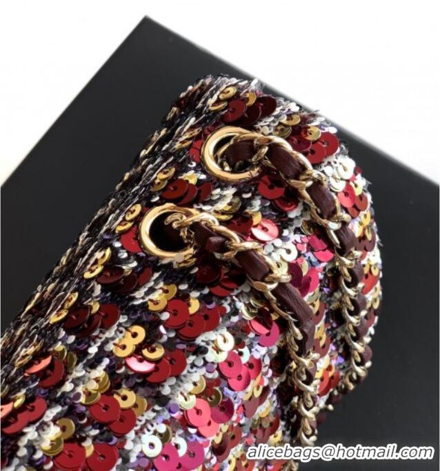 Well Crafted Chanel Sequins Flap Handbag AS4561 Red 2025