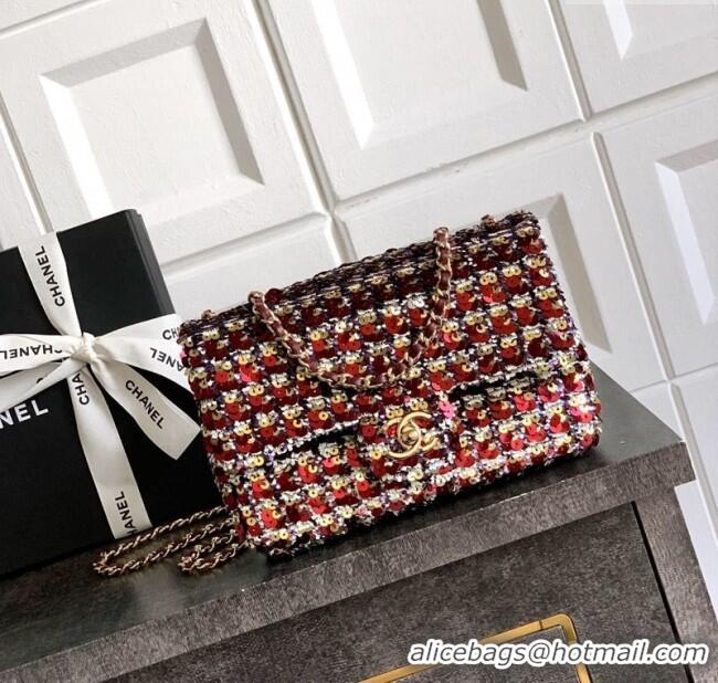 Well Crafted Chanel Sequins Flap Handbag AS4561 Red 2025