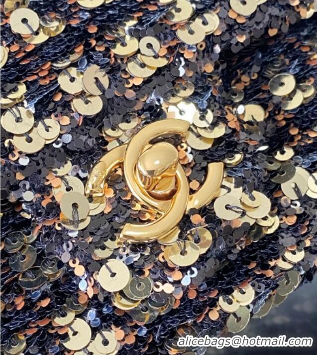 Reasonable Price Chanel Sequins Flap Handbag AS4561 Gold-Tone/Black 2025