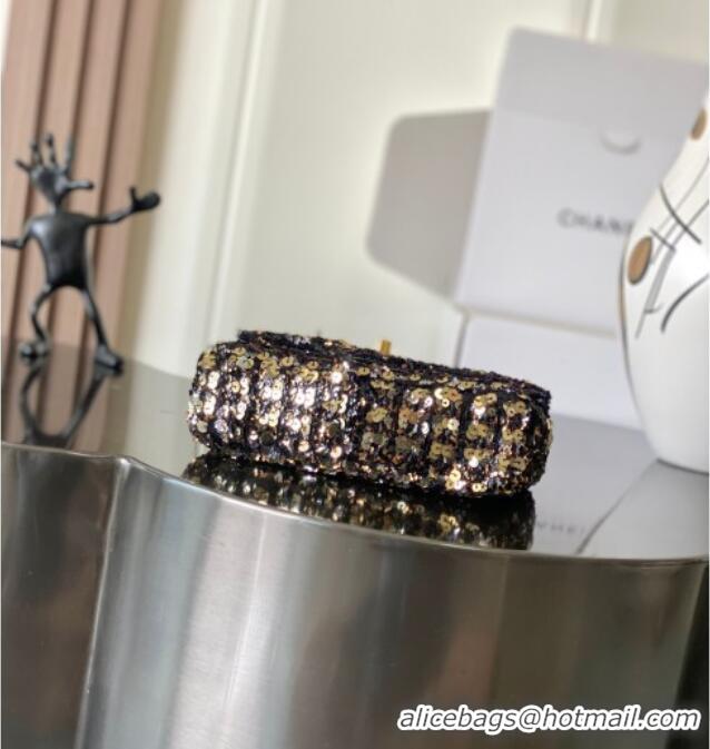 Reasonable Price Chanel Sequins Flap Handbag AS4561 Gold-Tone/Black 2025