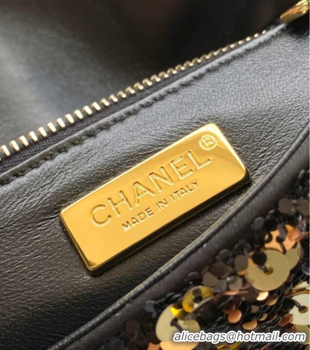 Reasonable Price Chanel Sequins Flap Handbag AS4561 Gold-Tone/Black 2025