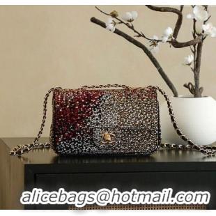 Luxury Cheap Chanel Strass Mini Classic Flap Bag CH100903 Red 2025