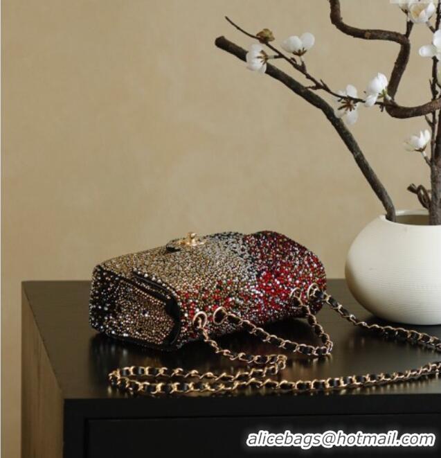 Luxury Cheap Chanel Strass Mini Classic Flap Bag CH100903 Red 2025