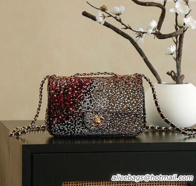 Luxury Cheap Chanel Strass Mini Classic Flap Bag CH100903 Red 2025