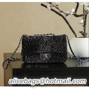 Well Crafted Chanel Strass Mini Classic Flap Bag CH100903 Black 2025