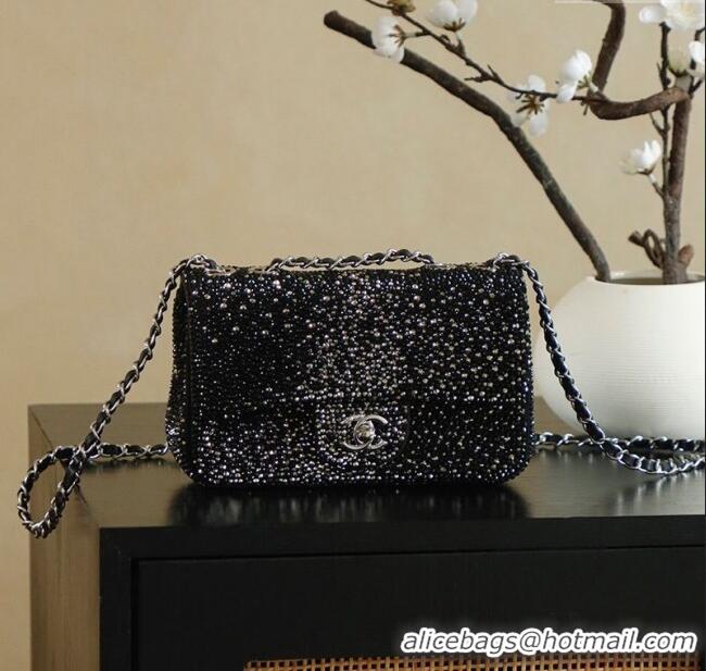 Well Crafted Chanel Strass Mini Classic Flap Bag CH100903 Black 2025
