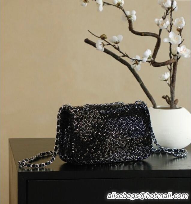 Well Crafted Chanel Strass Mini Classic Flap Bag CH100903 Black 2025