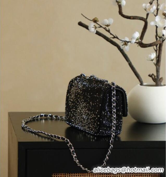 Well Crafted Chanel Strass Mini Classic Flap Bag CH100903 Black 2025