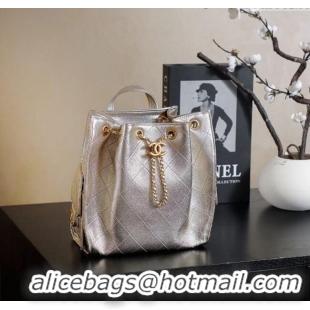 Shop Discount Chanel Grained Calfskin 25 Medium Backpack Bag AS5600 Champagne Gold 2025