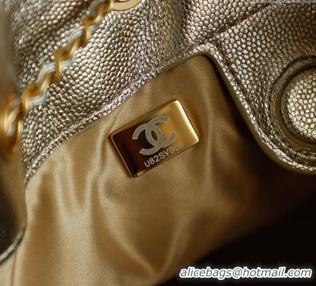 Shop Discount Chanel Grained Calfskin 25 Medium Backpack Bag AS5600 Champagne Gold 2025