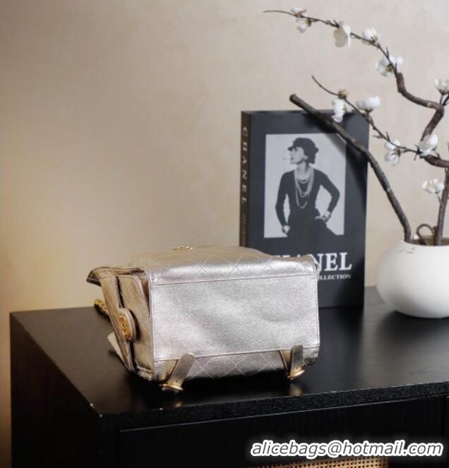 Shop Discount Chanel Grained Calfskin 25 Medium Backpack Bag AS5600 Champagne Gold 2025