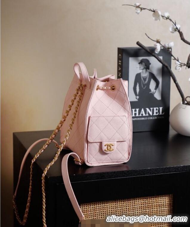 Trendy Design Chanel Grained Calfskin 25 Medium Backpack Bag AS5600 Light Pink 2025