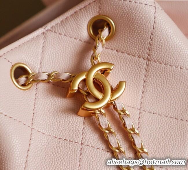 Trendy Design Chanel Grained Calfskin 25 Medium Backpack Bag AS5600 Light Pink 2025