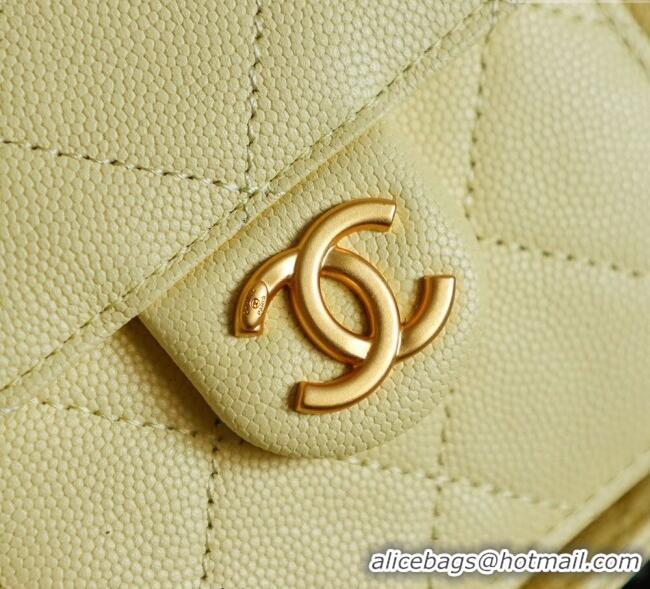 Best Product Chanel Grained Calfskin 25 Medium Backpack Bag AS5600 Lemon Yellow 2025